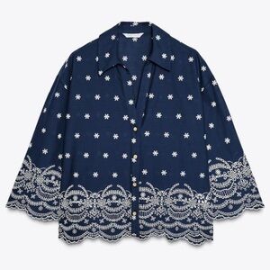 Zara Embroidered shirt (worn once, excellent condition)